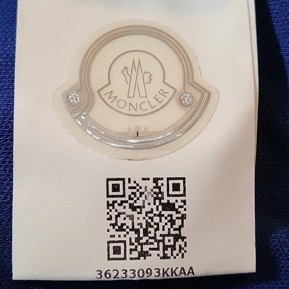 Nwt. Moncler Maglia Polo blue shirt size L - Picture 8 of 8